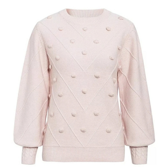 New Light Pink Pom Pom Pullover Sweater - Picture 6 of 6